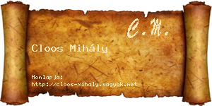 Cloos Mihály névjegykártya